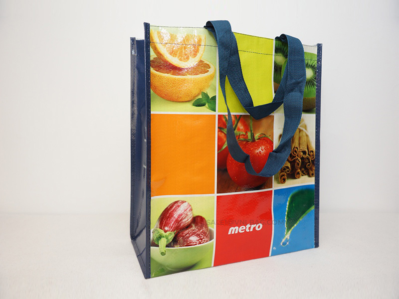 PP woven glossy lamination double handles